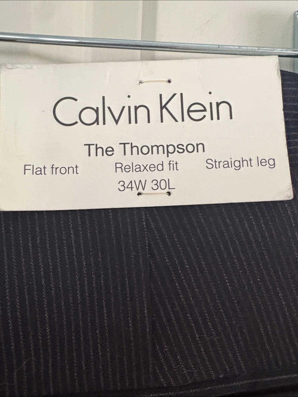Calvin Klein Classic Straight-Leg Dress Pants in Dark Navy - Picture 5 of 8